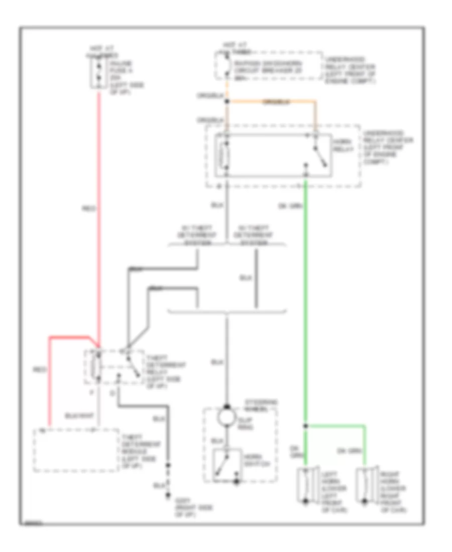 Horn Wiring Diagram for Buick Riviera 1990