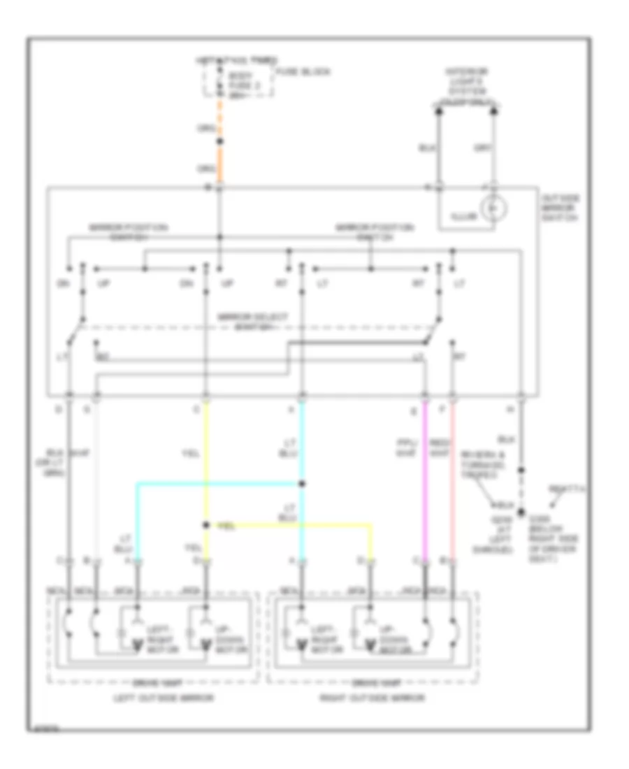 Power Mirror Wiring Diagram for Buick Riviera 1990