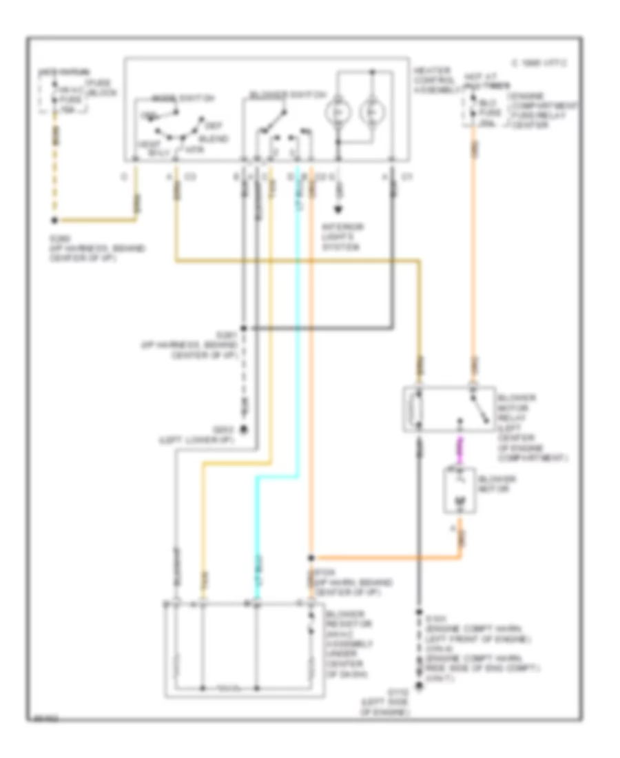 Heater Wiring Diagram for Chevrolet Cavalier RS 1997