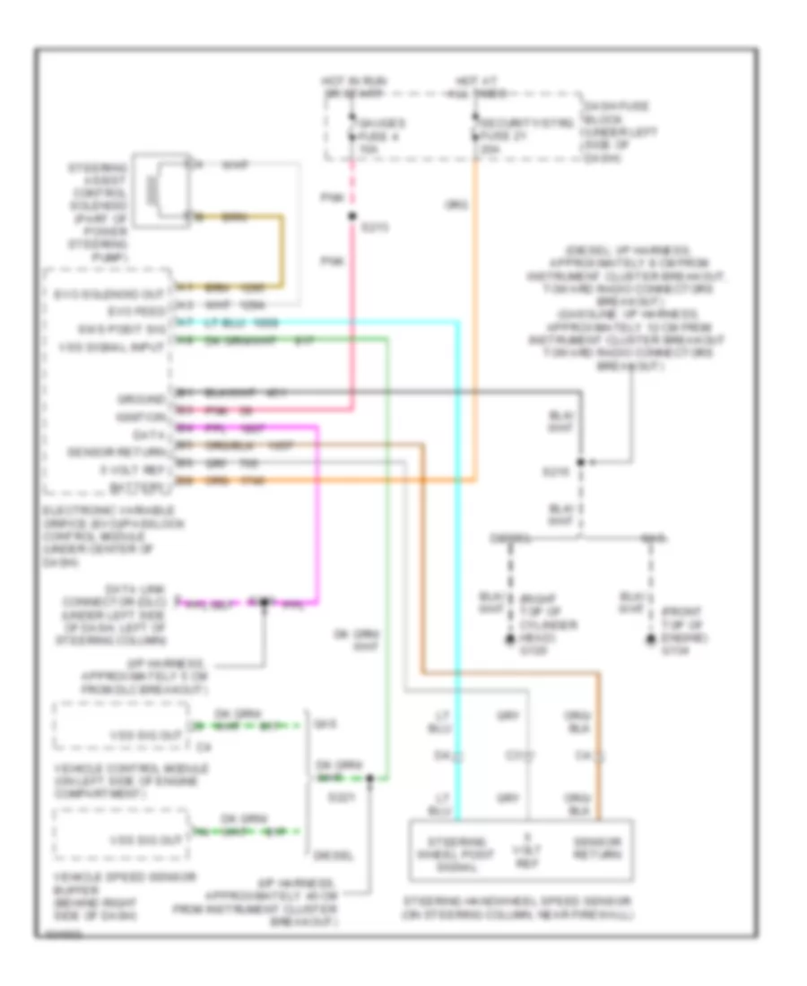 Electronic Power Steering Wiring Diagram for Chevrolet Pickup C1998 1500