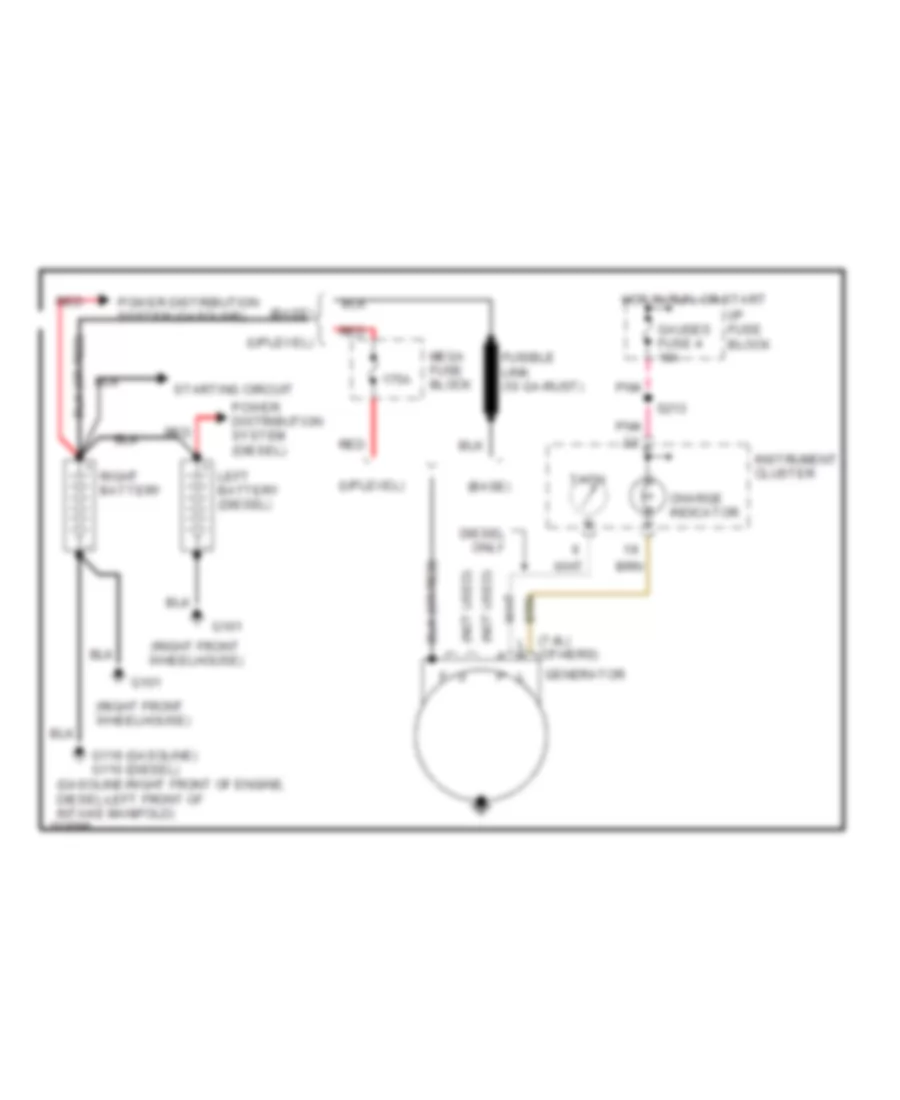 Charging Wiring Diagram for Chevrolet Pickup C1998 1500