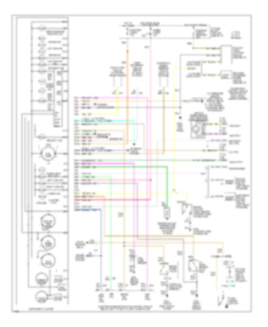 Instrument Cluster Wiring Diagram for Chevrolet Camaro 1995