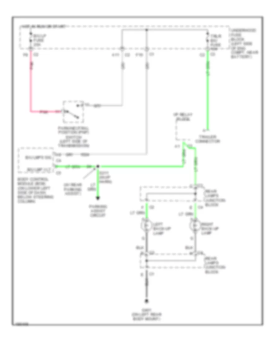 Back up Lamps Wiring Diagram for Chevrolet Tahoe 2004
