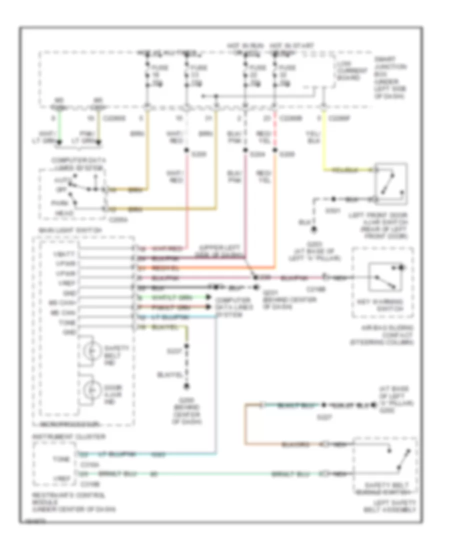 Warning Systems Wiring Diagram for Ford Taurus LX 2004