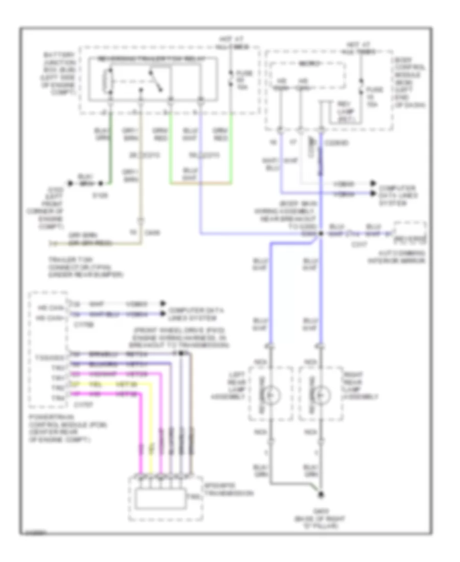 Backup Lamps Wiring Diagram for Ford Explorer XLT 2011