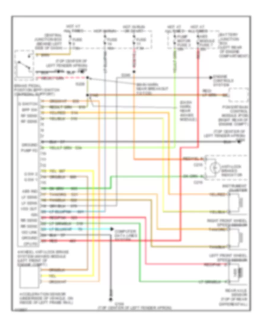 All Wheel ABS Wiring Diagram for Ford Ranger 2000