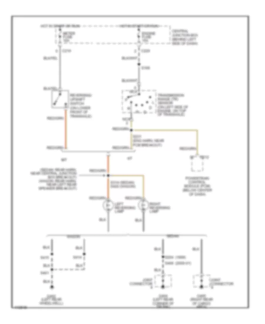 Back up Lamps Wiring Diagram for Ford Escort 2001
