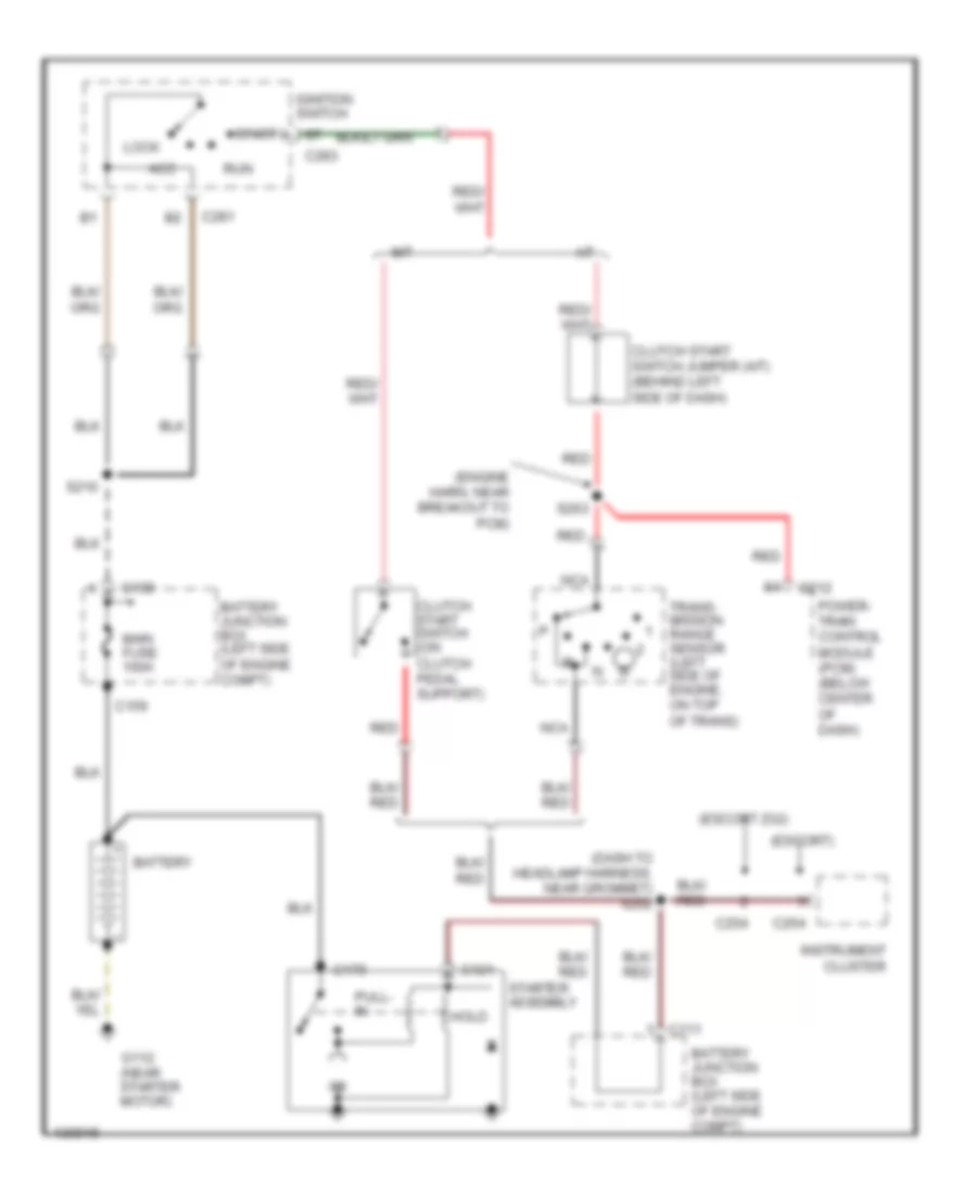 Starting Wiring Diagram for Ford Escort 2001