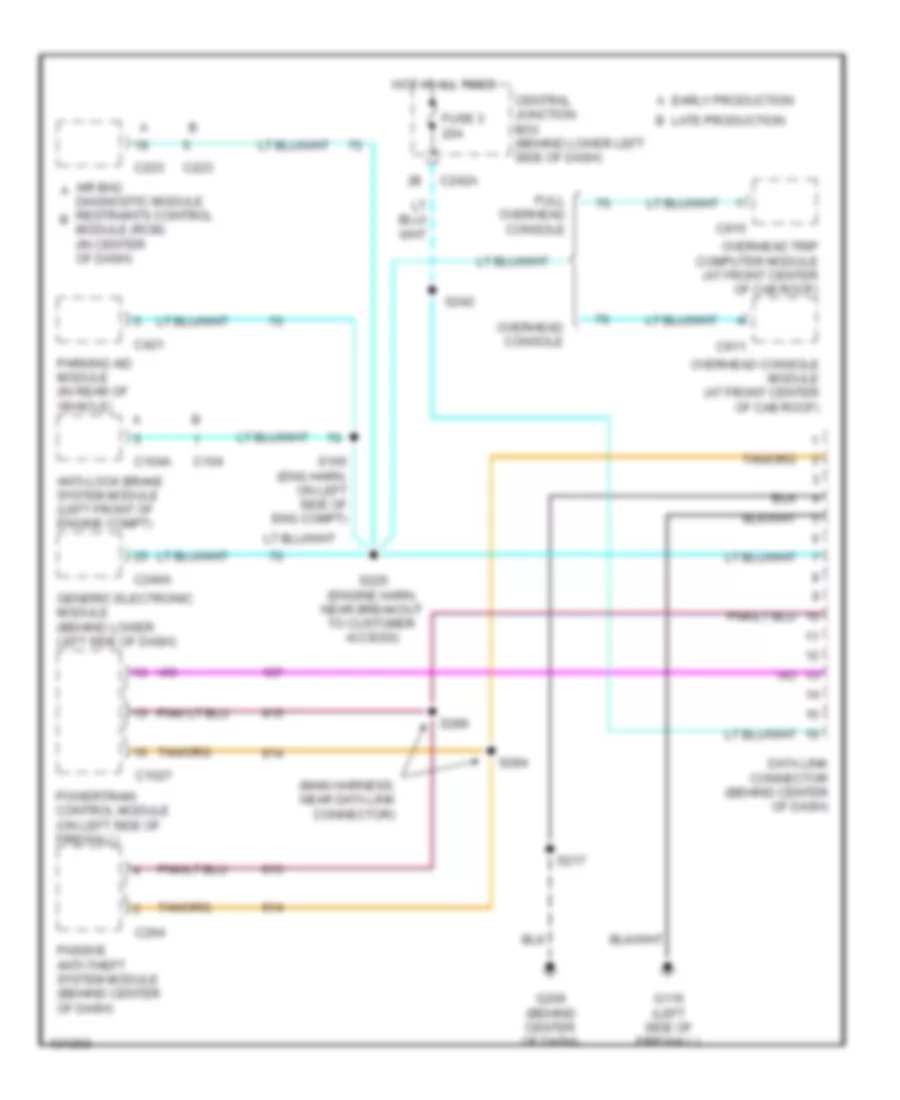 Computer Data Lines Wiring Diagram for Ford Excursion 2001