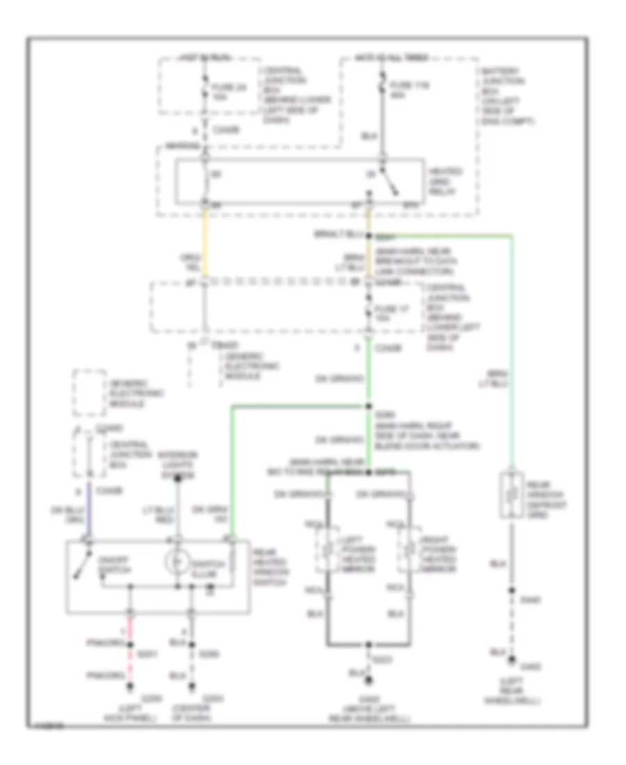 Defoggers Wiring Diagram for Ford Excursion 2001