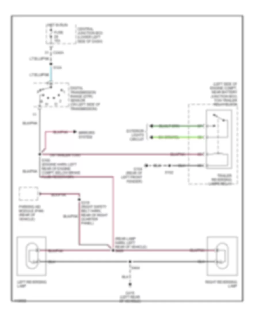 Back up Lamps Wiring Diagram for Ford Excursion 2001
