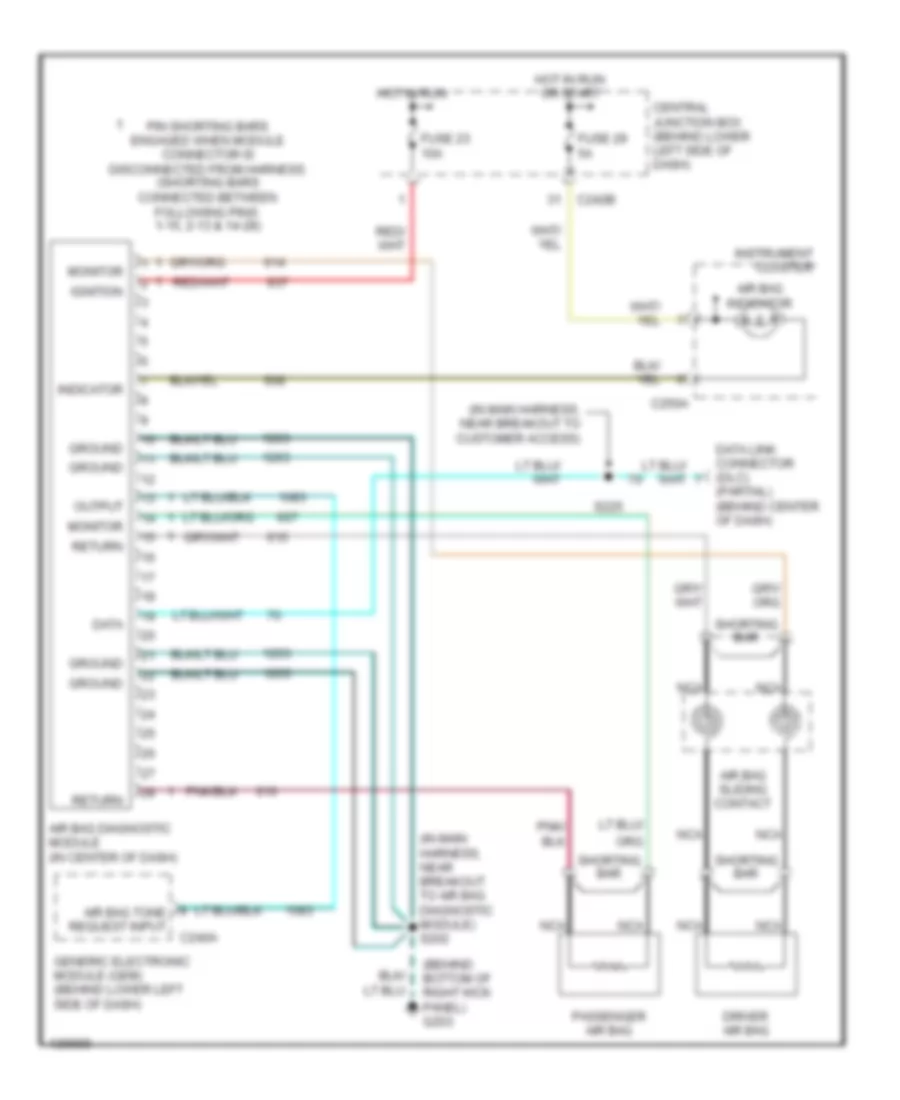 Supplemental Restraints Wiring Diagram Early Production for Ford Excursion 2001