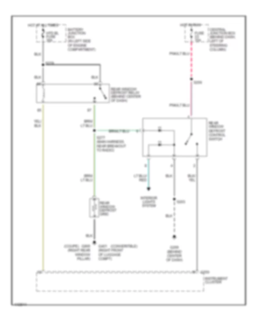Defogger Wiring Diagram for Ford Mustang 2001