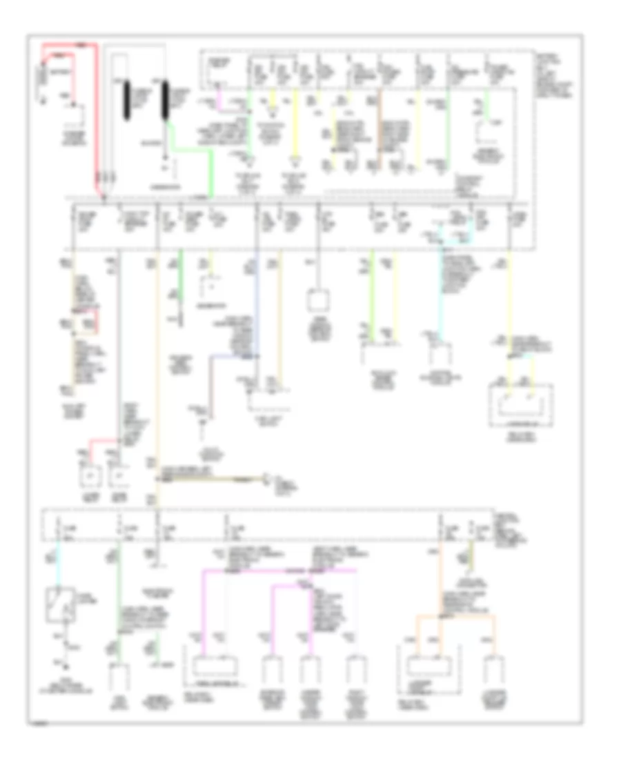 Power Distribution Wiring Diagram 1 of 3 for Ford Mustang 2001