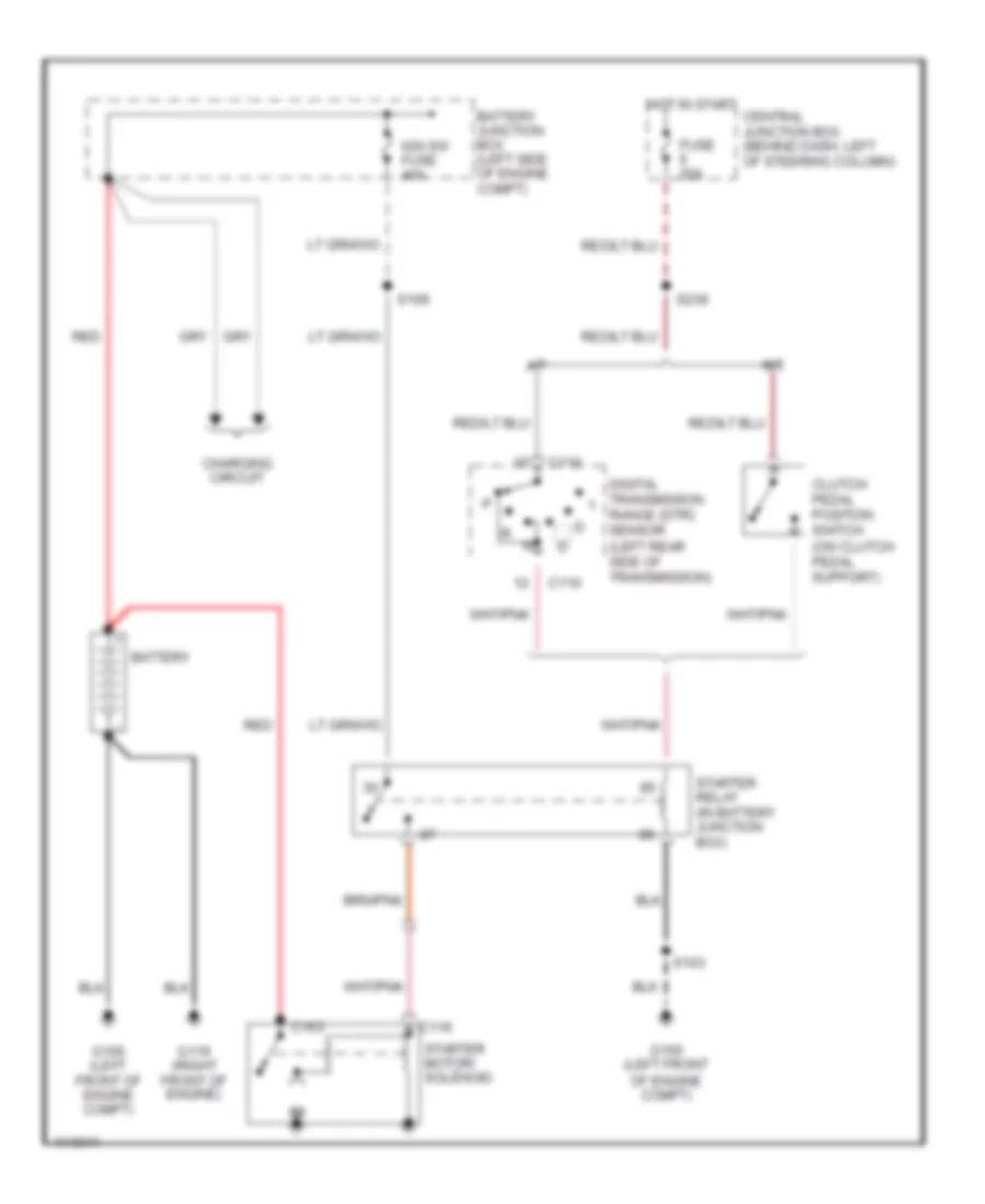 Starting Wiring Diagram for Ford Mustang 2001