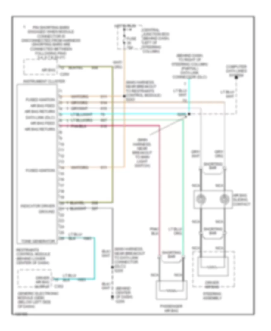 Supplemental Restraint Wiring Diagram for Ford Mustang 2001