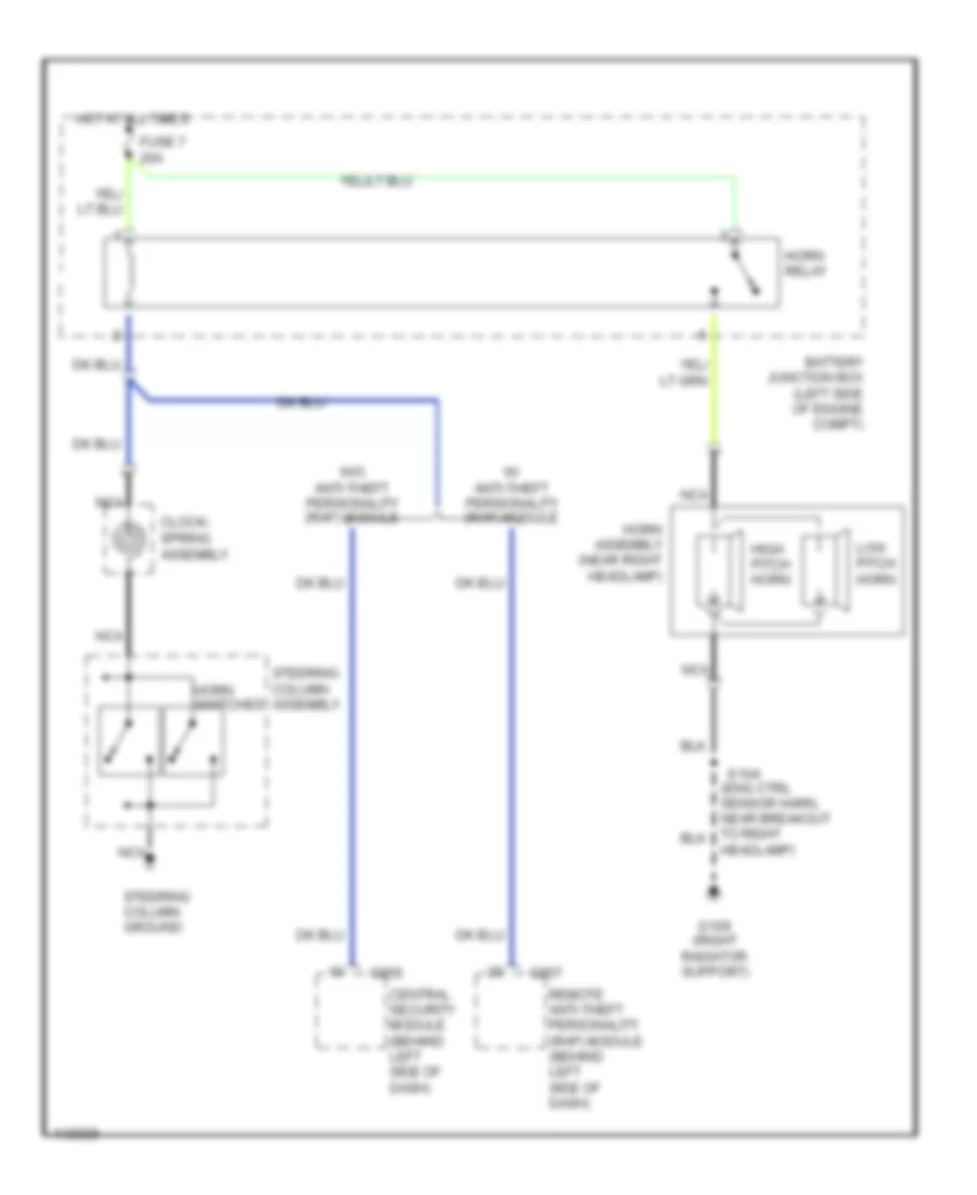 Horn Wiring Diagram for Ford Pickup F350 Super Duty 2001
