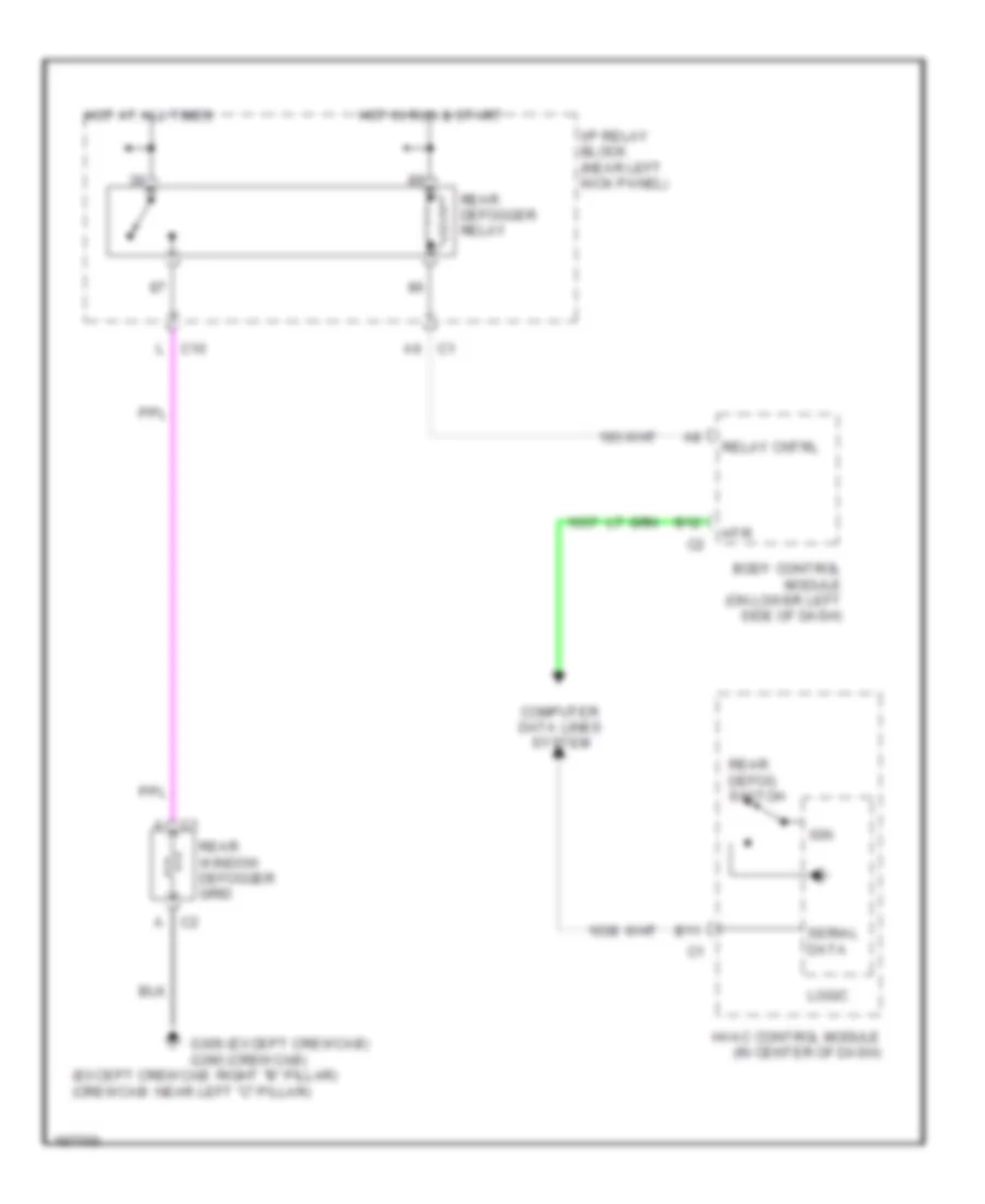 Rear Defogger Wiring Diagram for GMC Sierra HD 2004 2500