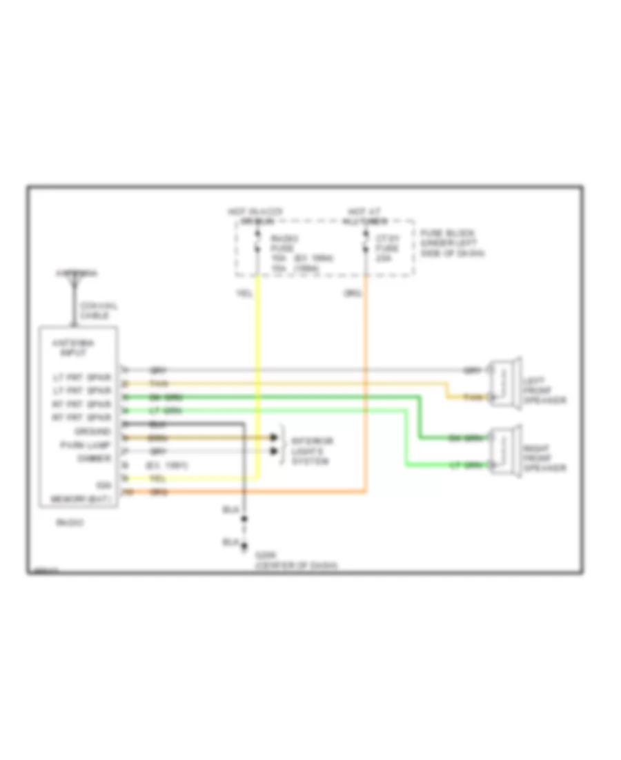 2 Speaker System Wiring Diagram for GMC Cab  Chassis C1994 2500