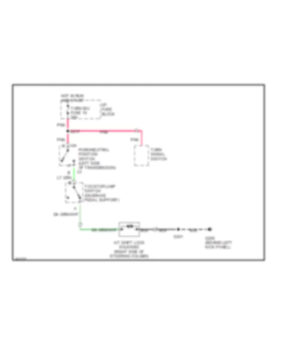 Shift Interlock Wiring Diagram for GMC Savana G1998 2500