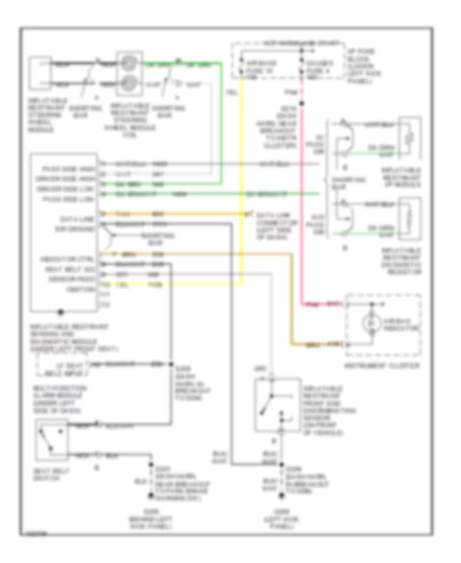 Supplemental Restraint Wiring Diagram for GMC Savana G1998 2500