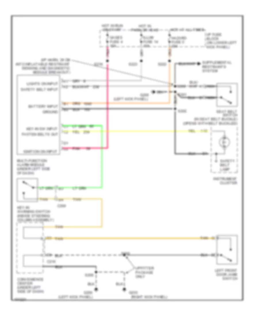 Warning System Wiring Diagrams for GMC Savana G1998 2500