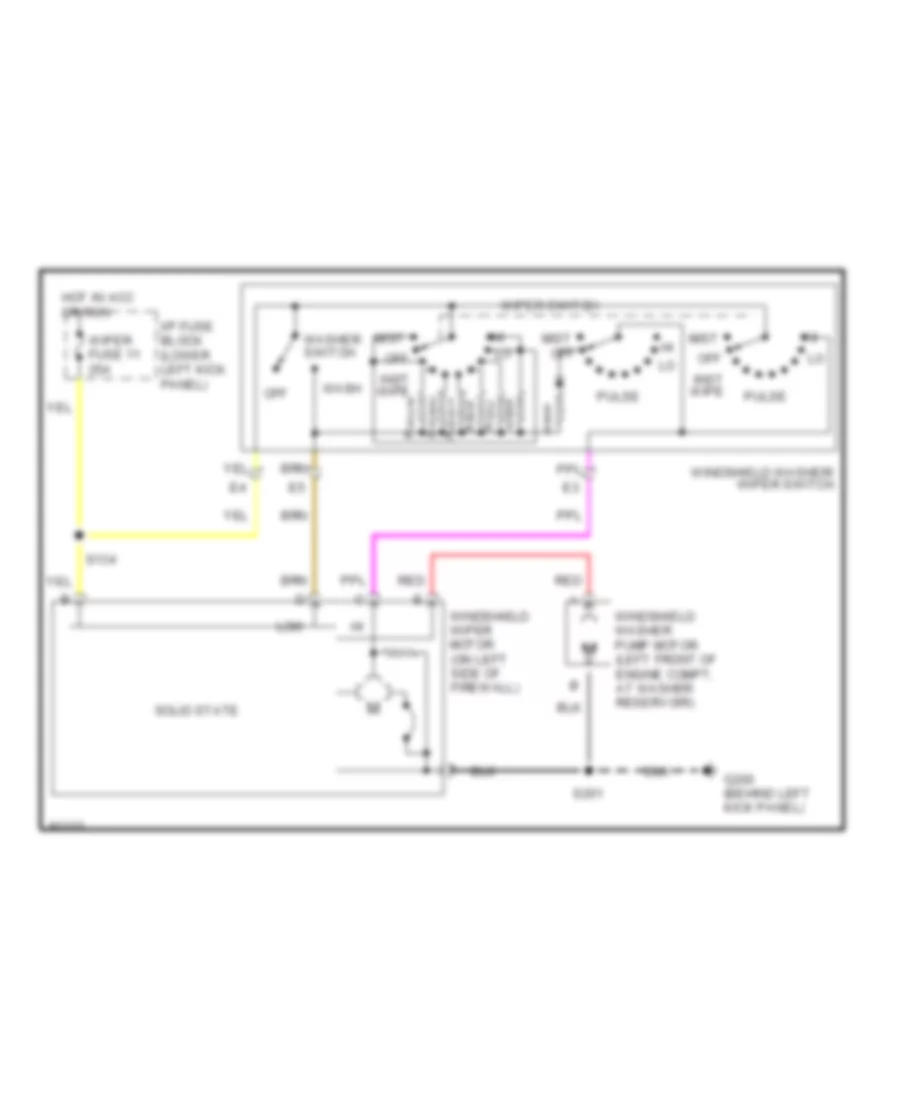 Wiper Washer Wiring Diagram for GMC Savana G1998 2500