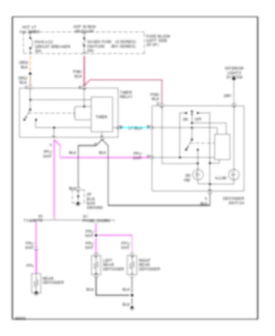 Defogger Wiring Diagram for GMC Suburban V2500 1991