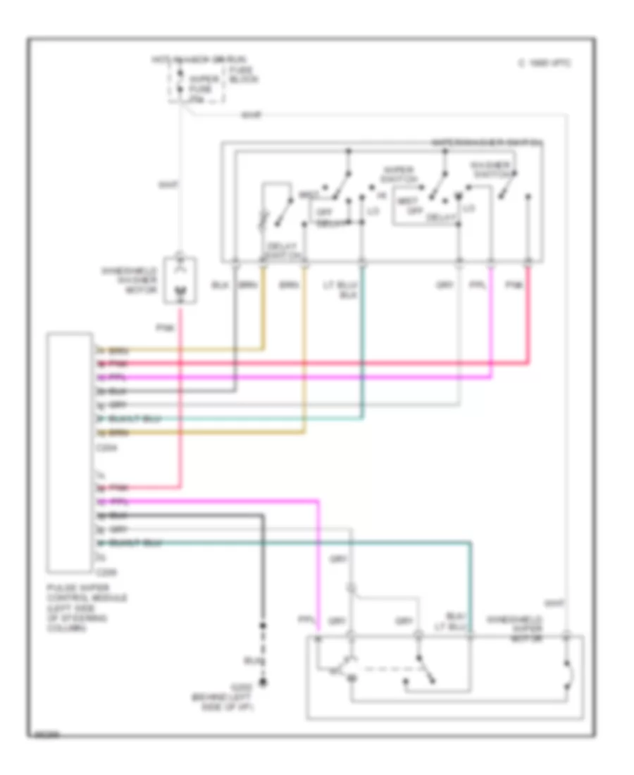 Wiper Washer Wiring Diagram for GMC Suburban V1991 2500