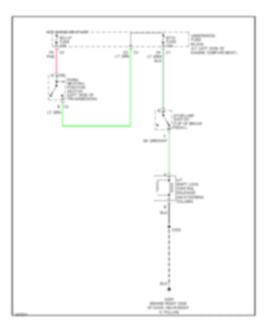 Shift Interlock Wiring Diagram for GMC Yukon XL C2003 2500