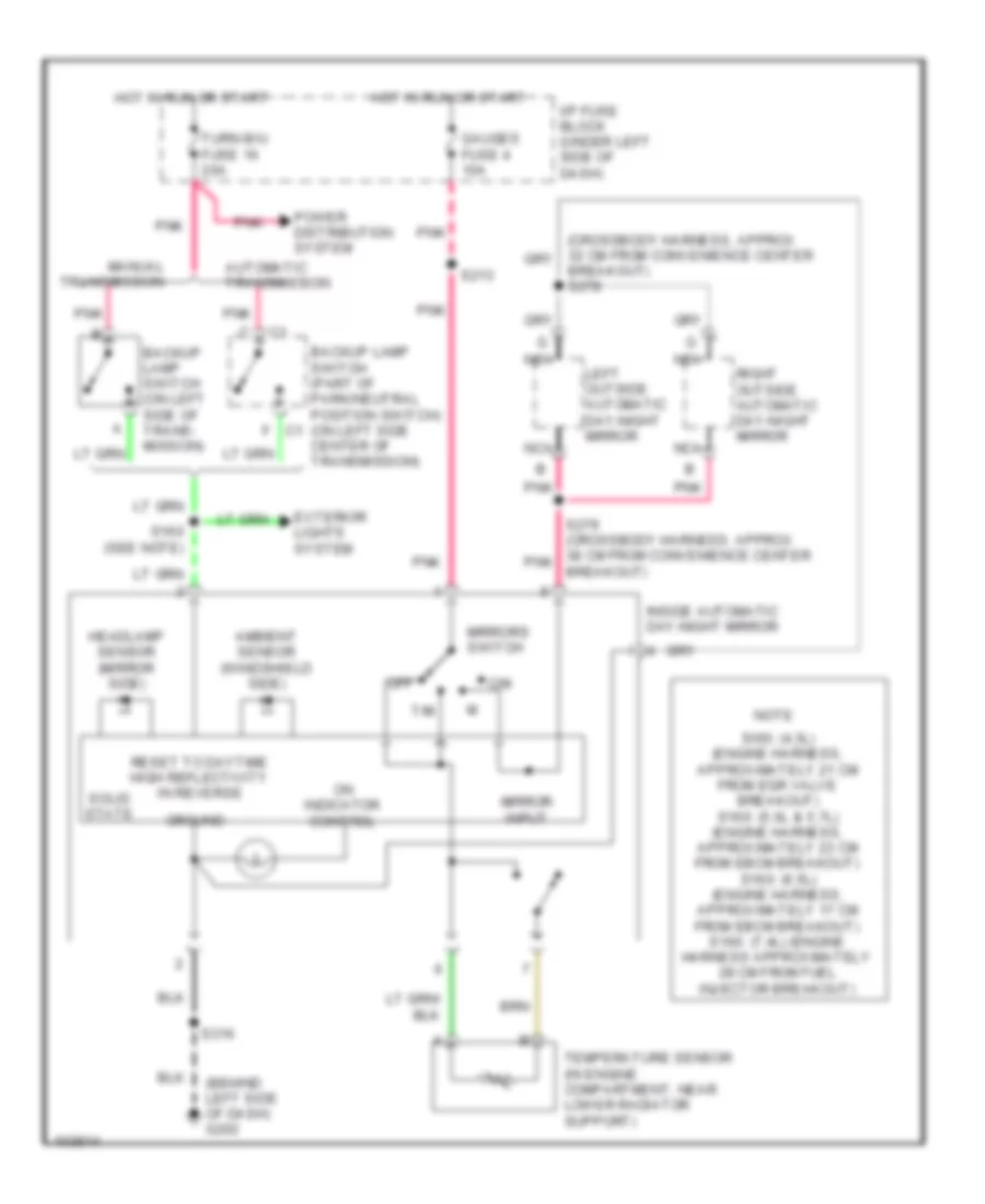 Electrochromic Mirror Wiring Diagram for GMC Cab  Chassis C1999 2500