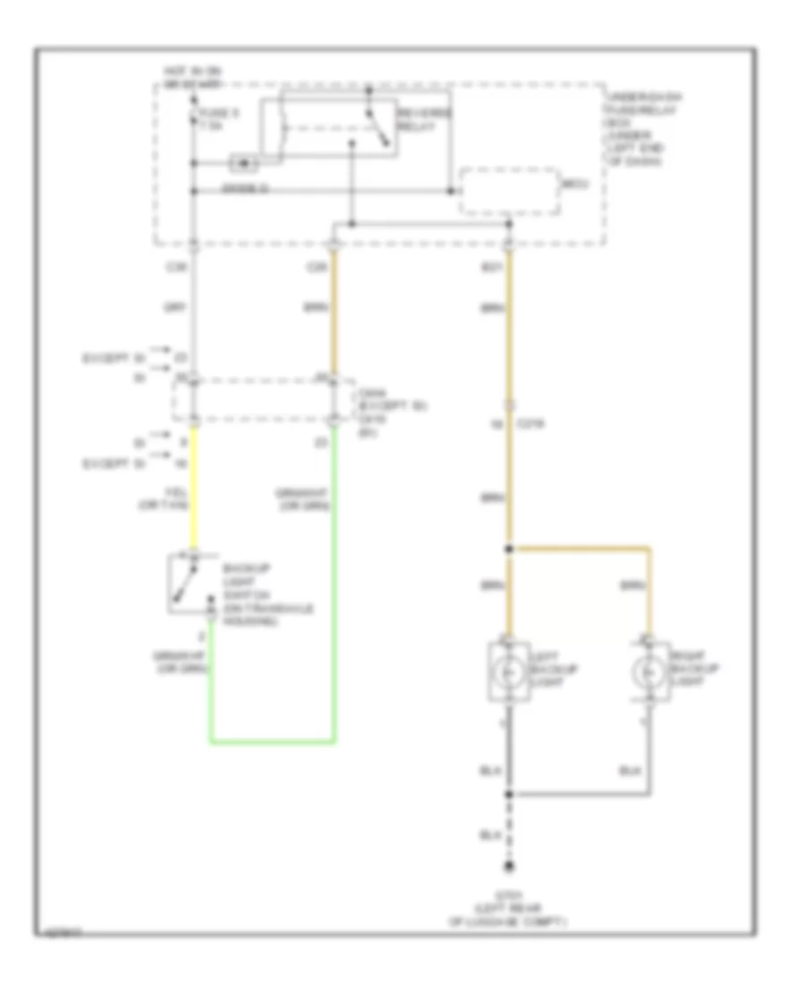 Backup Lamps Wiring Diagram, MT for Honda Civic Natural Gas-L 2014