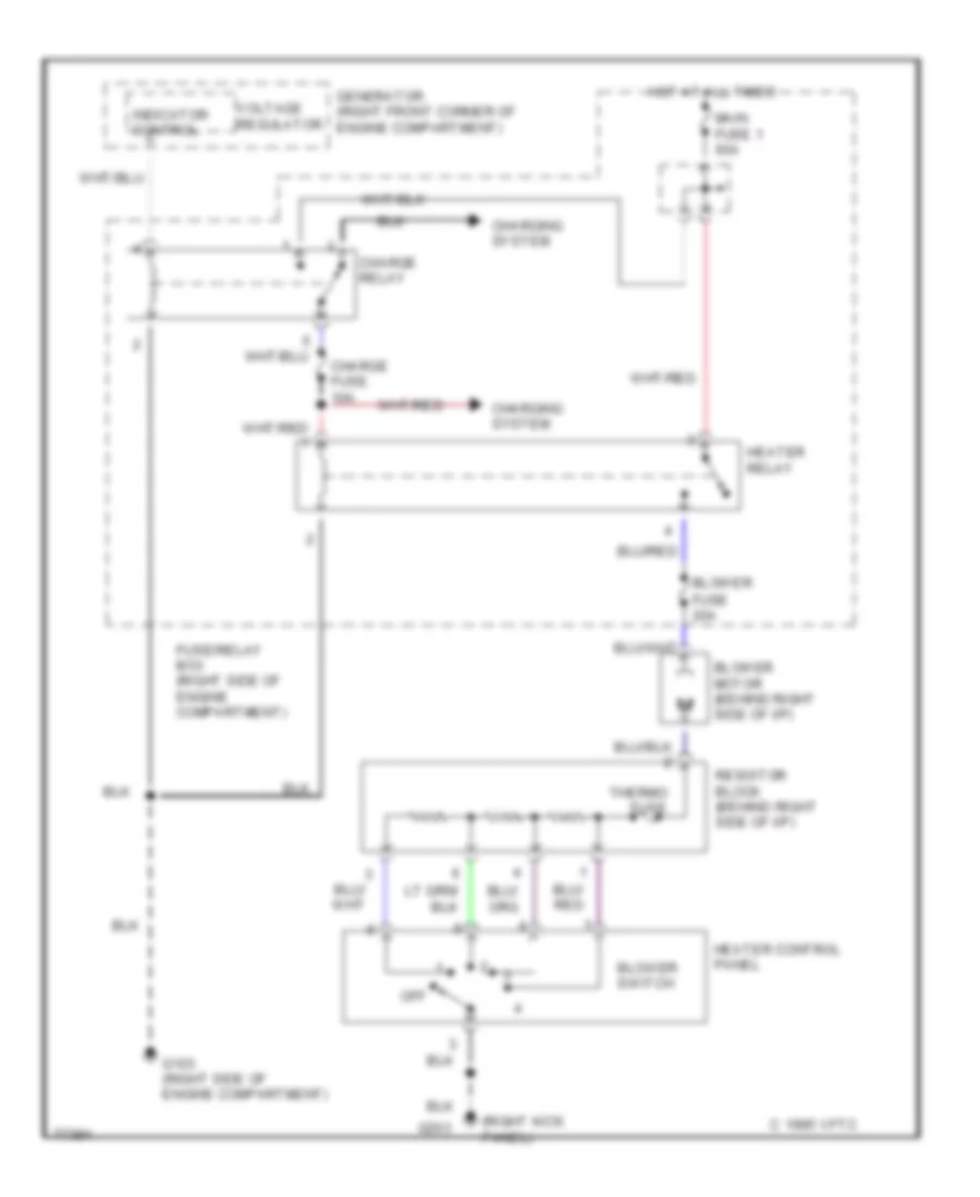 Heater Wiring Diagram Late Production for Honda Passport LX 1995