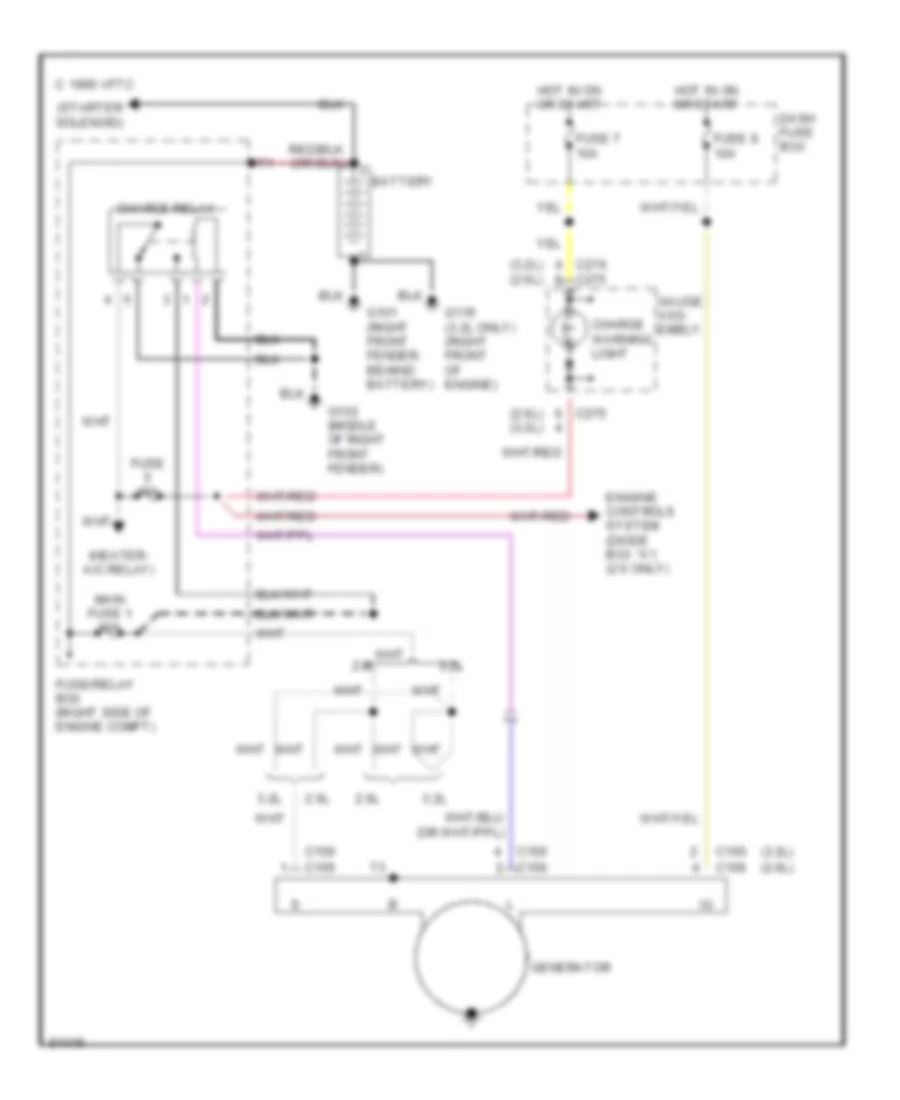 Charging Wiring Diagram Early Production for Honda Passport LX 1995