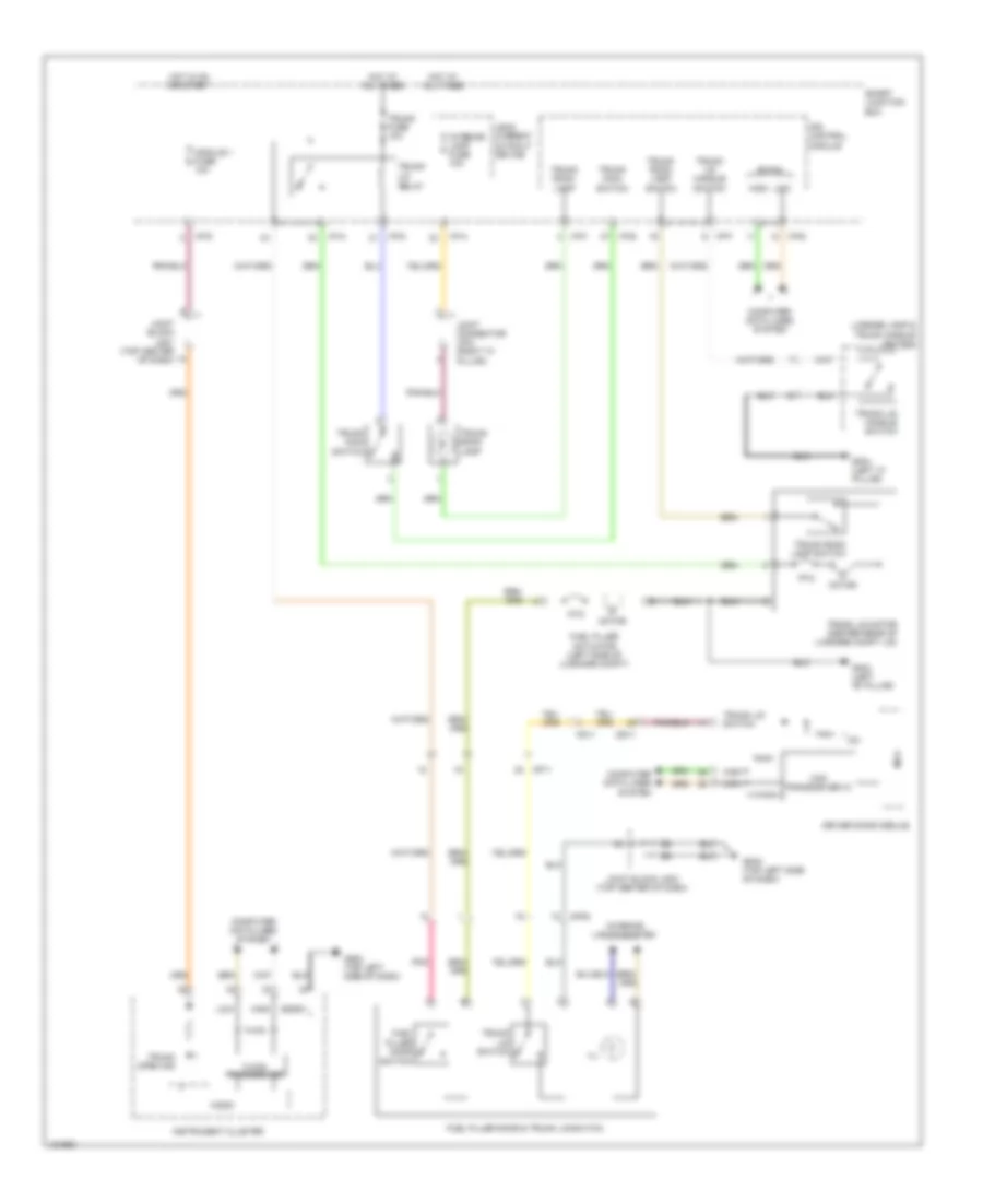 Trunk  Fuel Door Release Wiring Diagram for Hyundai Azera 2014
