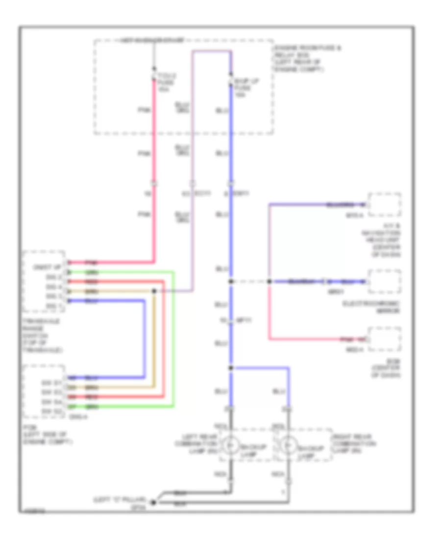 Backup Lamps Wiring Diagram Hybrid for Hyundai Sonata Hybrid 2014