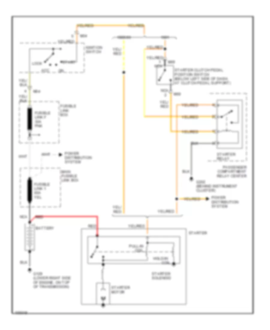 Starting Wiring Diagram M T for Hyundai Sonata 1990
