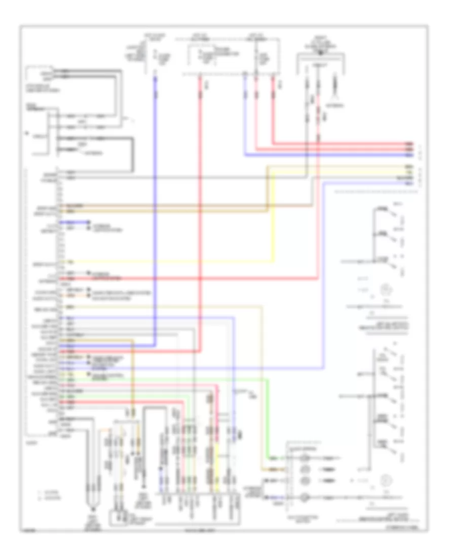 Radio Wiring Diagram, Except Hybrid without Navigation with Standard Amplifier (1 of 2) for Hyundai Sonata Limited 2014
