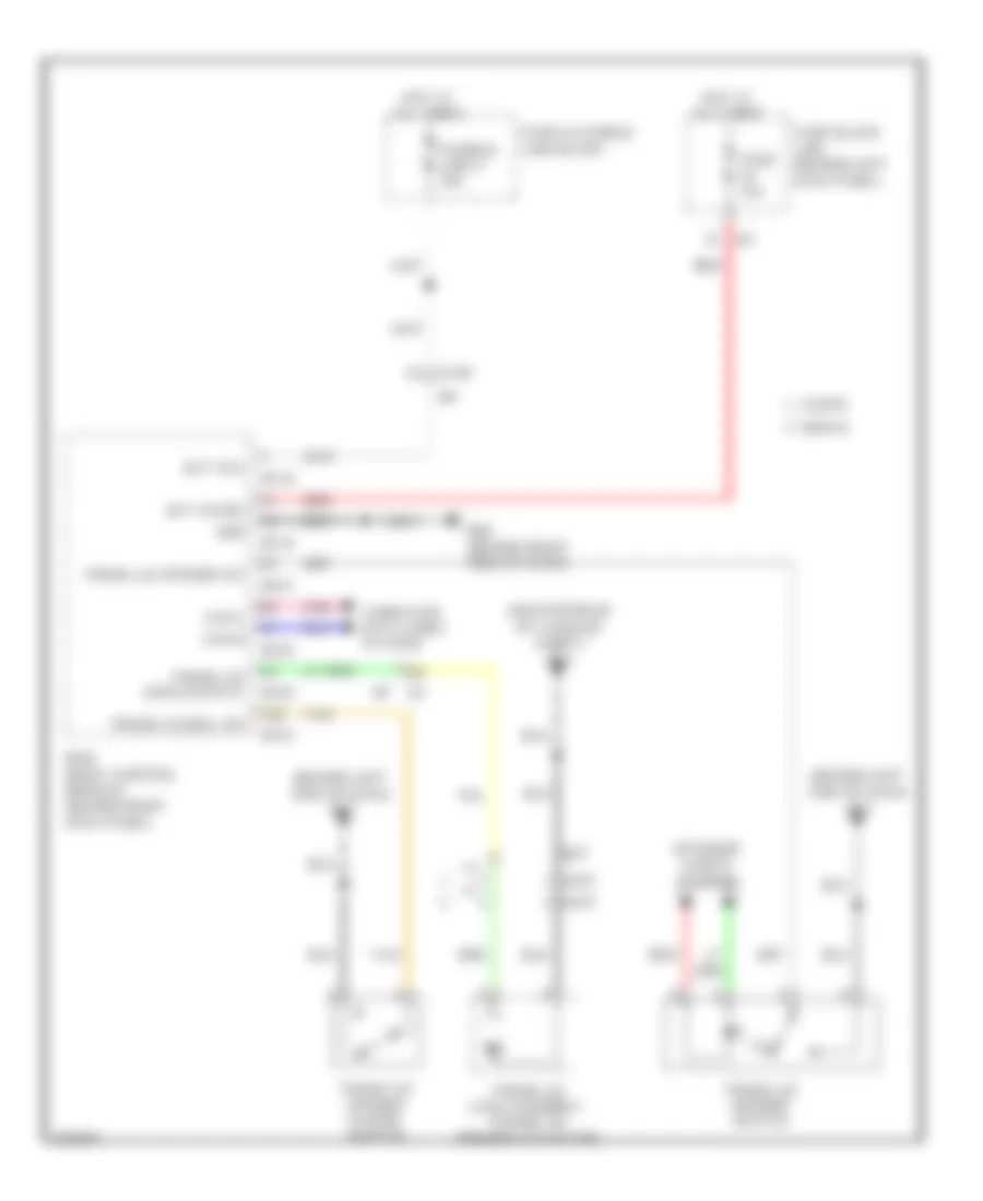 Trunk Release Wiring Diagram, Except Convertible for Infiniti G37 Journey 2011