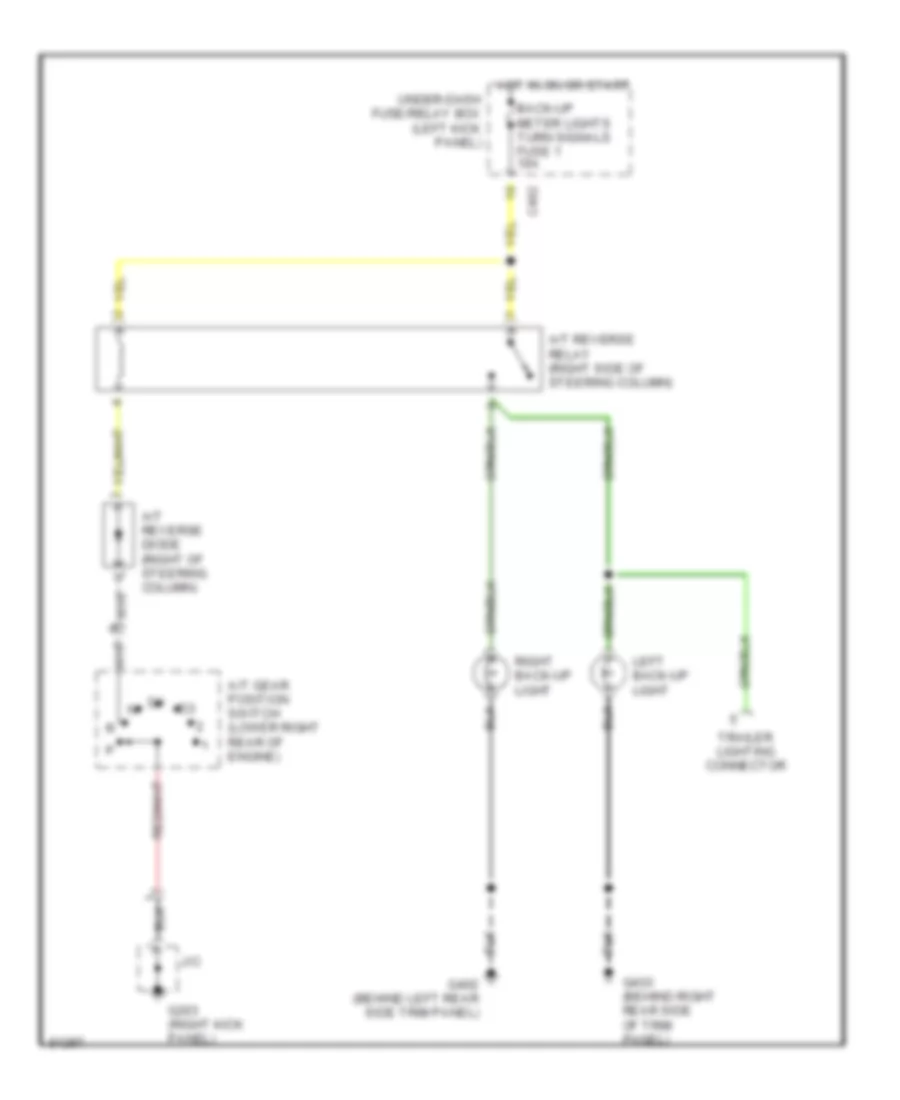 Backup Lamps Wiring Diagram for Isuzu Oasis S 1997