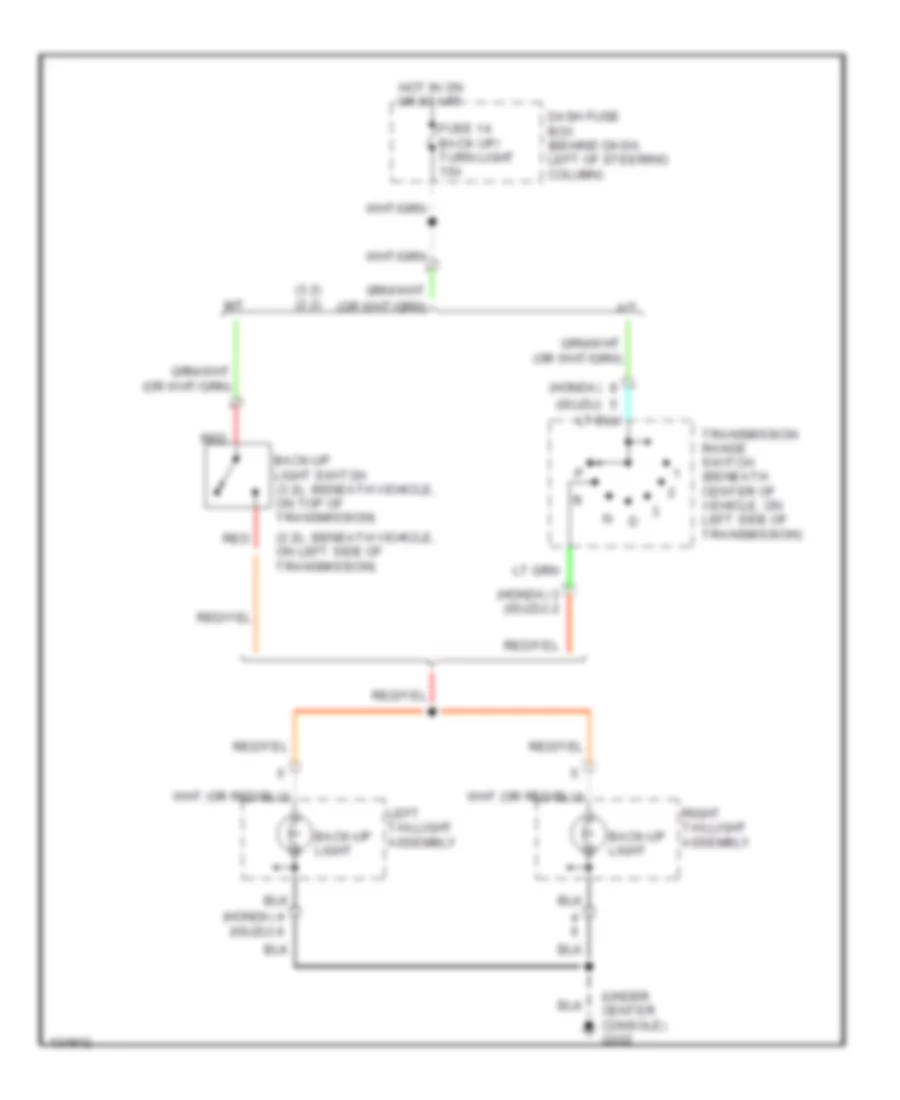 Back up Lamps Wiring Diagram for Isuzu Rodeo LS 2000