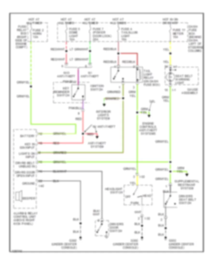 Warning System Wiring Diagrams for Isuzu Rodeo LS 2000
