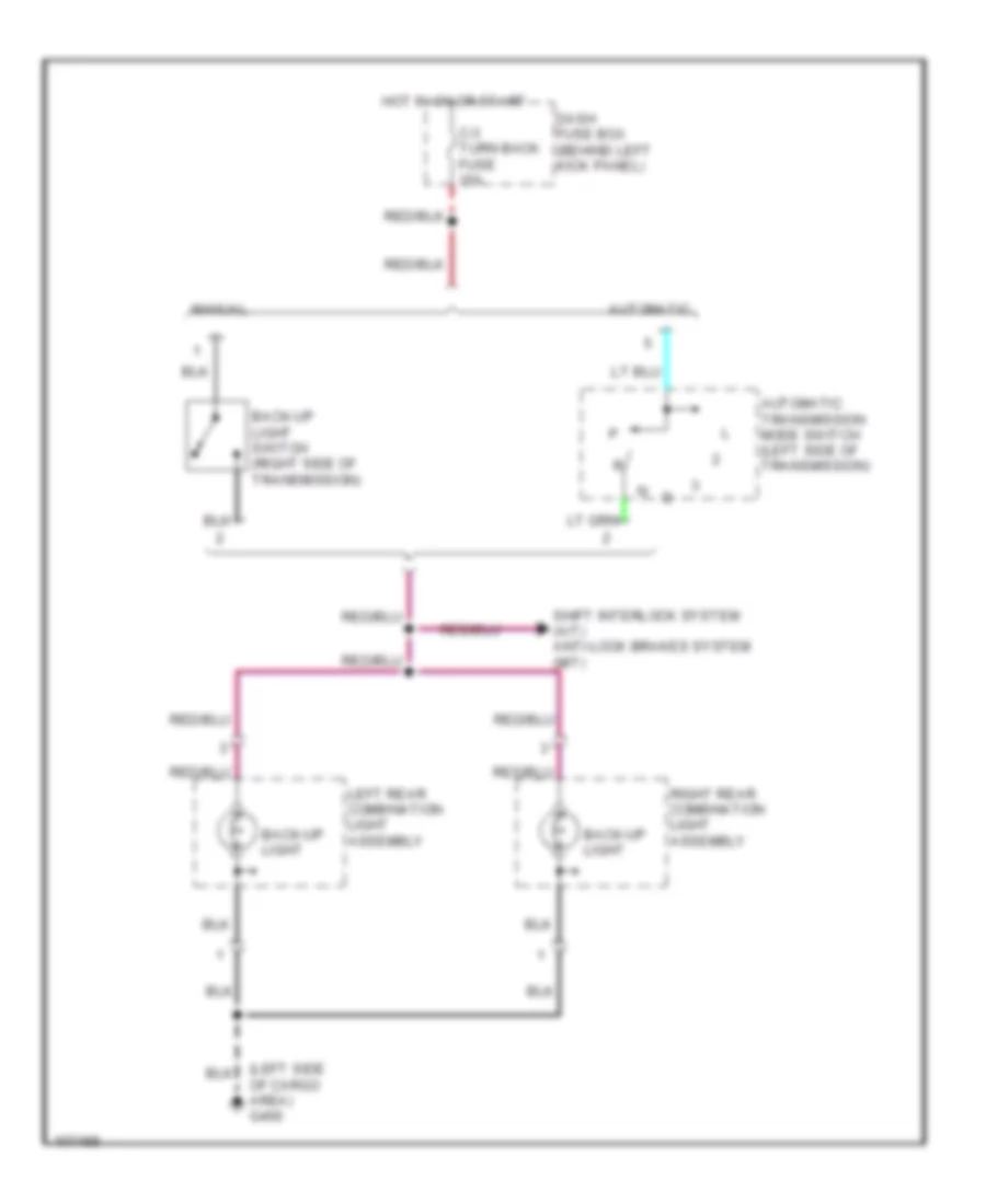 Back up Lamps Wiring Diagram for Isuzu Trooper LS 2000