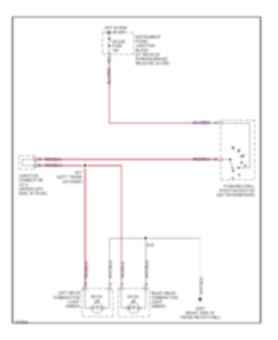 Back up Lamps Wiring Diagram for Lexus LS 400 1998