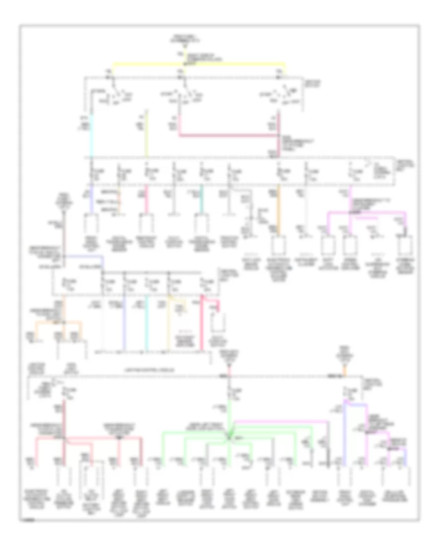 Power Distribution Wiring Diagram (2 of 3) for Lincoln Town Car Executive 2000