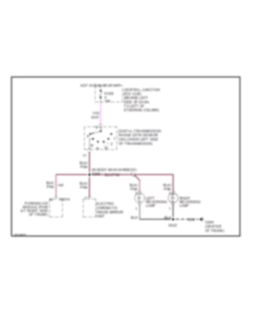 Back up Lamps Wiring Diagram for Lincoln Town Car Executive 2007