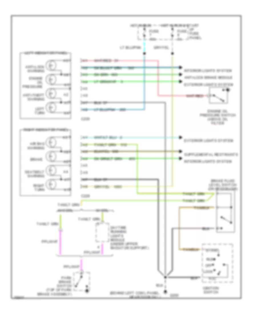 Instrument Cluster Wiring Diagram 2 of 2 for Lincoln Town Car Executive 1996