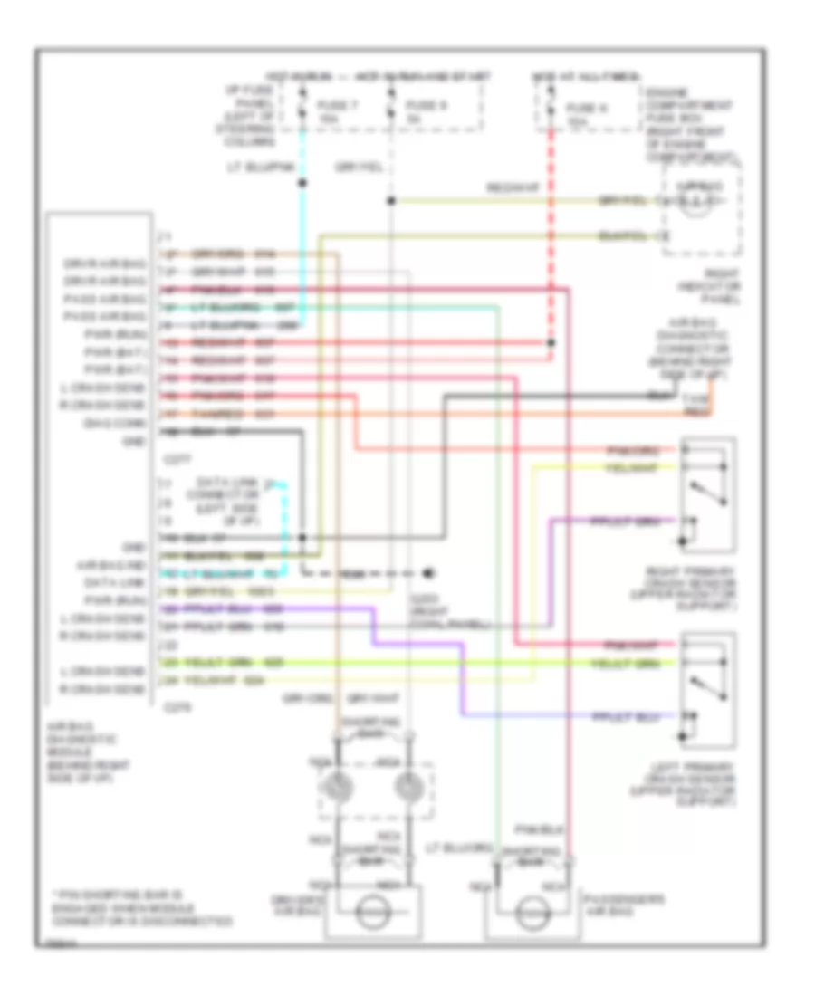 Supplemental Restraint Wiring Diagram for Lincoln Town Car Executive 1996