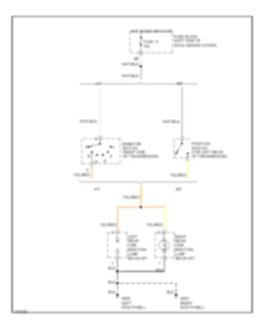 Back up Lamps Wiring Diagram for Nissan Frontier XE 1998