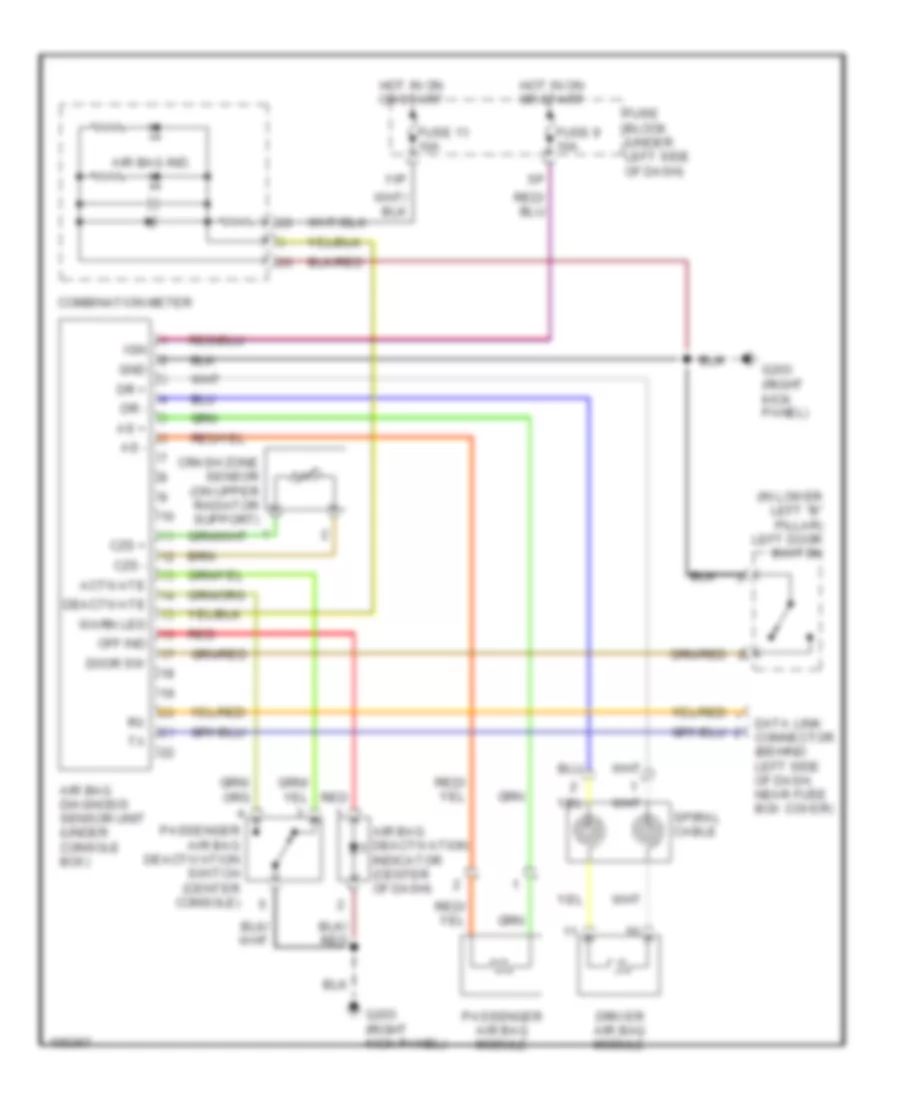 Supplemental Restraint Wiring Diagram for Nissan Frontier XE 1998